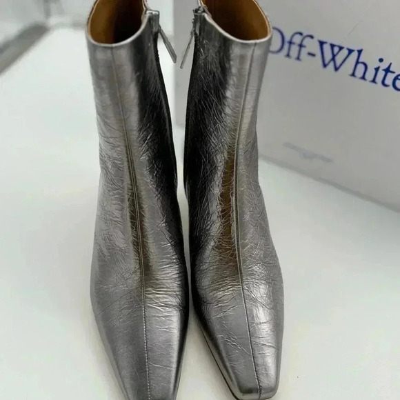 BNWB OFF-White Silver Allen Metal Ankle BootOff-White c/o Virgil Abloh - Picture 13 of 17